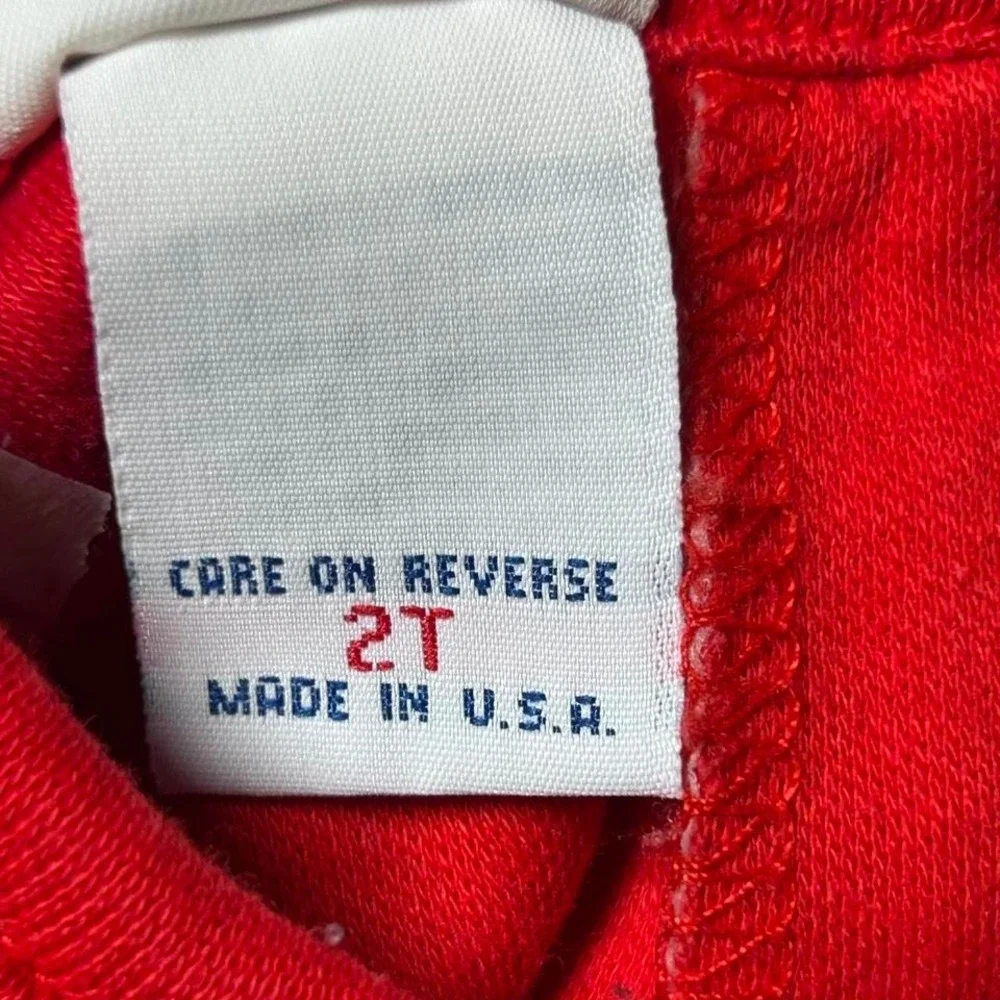 Vintage Oshkosh Red white and blue floral bubble pants matching turtleneck USA‎